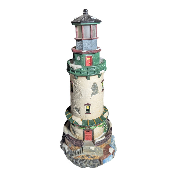 Santa's Workbench Collection -Towne Series Lighthouse 11 x 5 Porcelain Keeper - Picture 1 of 6